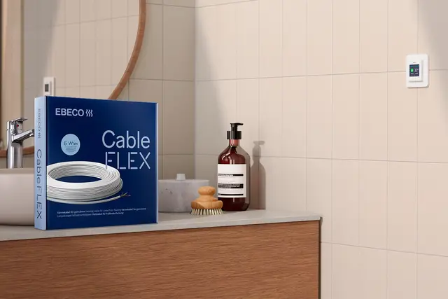 Cableflex 6 i badrum för komfortgolvvärme