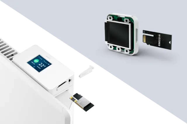 EB-Connect WiFi sprängskiss installation för Wallflex 500 och EB-Therm 500