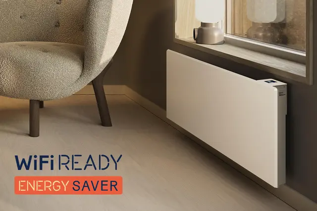 Wallflex 500 med EB-Therm 500 i vardagsrum vid fönster