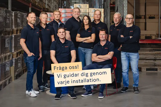 Säljarna gruppbild med kampanjtext
