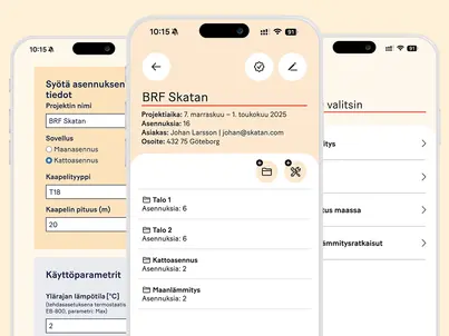 Garantera app med tre vyer