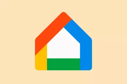 Google Home-logotyp på gul bakgrund